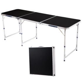 6ft Aluminum Alloy Folding Table Black