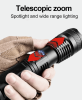High Power LED Zoom Flashlight Rechargeable Camping Hiking Torch