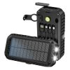 40000mAh Solar Hand Crank Power Bank with Built-in 4 Cables, Emergency Portable Charger with Flashlight for Camping, Hurricanes, Travel