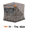 Hunting Blind, 4-5 Person See Through Ground Blinds with Carrying Bag, 360 Degree Portable Camouflage Tent