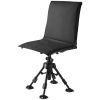 Hunting Chair, 360° Silent Swivel, Foldable Portable Blind Chair, Heavy-Duty Steel Frame Ground Stool Seat,with Seat Cover, Anti-Sink Feet