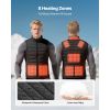 Heated Vest, Men Electric Heating Vest with 16000 mAh Battery Pack, 8 Heating Zones Lightweight Rechargeable Winter-Vest with 3 Levels
