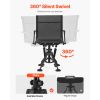 Hunting Chair, 360° Silent Swivel, Foldable Portable Blind Chair, Heavy-Duty Steel Frame Ground Stool Seat,with Armrests, Anti-Sink Feet