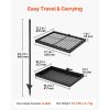Heavy Duty Swivel Campfire Grill, Double Layer Portable Camping Grill Grate & Griddle, Sturdy Steel BBQ Mesh, 360° Height Adjustable Over Fire Pit