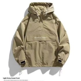 Half Zipper Pullover Men's Spring And Autumn New Hooded Fir Sweater (Option: Green-XL)