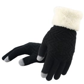 Winter knitted gloves (Option: Black)