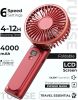 Portable Handheld Fan, Portable Fan Rechargeable, 4000mAh, 180° Adjustable, 6 Speed Wind, Display Electricity in Real Time