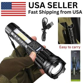 Super Bright White LED Flashlight Rechargeable Zoomable Torch Camping lamp(Free shipping via DHL Ground/FedEx Ground; can't ship via USPS self-pickup. (Quantity: 1 set)