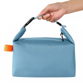 Portable Mini Insulated Storage Bag, Waterproof Oxford Cloth Cooler & Warmer Lunch Bag, Compact Outdoor Carry Insulated Pouch (Color: Blue)