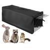 31x12x11' Heavy Duty Folding Live Animal Trap Cage With Waterproof Cover Humane Easy To Catch And Release Trap For Stray Cats Raccoons Squirrel Skunk