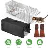 31x12x11' Heavy Duty Folding Live Animal Trap Cage With Waterproof Cover Humane Easy To Catch And Release Trap For Stray Cats Raccoons Squirrel Skunk