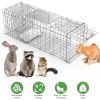 31x12x11' Heavy Duty Folding Live Animal Trap Cage With Waterproof Cover Humane Easy To Catch And Release Trap For Stray Cats Raccoons Squirrel Skunk