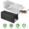 31x12x11' Heavy Duty Folding Live Animal Trap Cage With Waterproof Cover Humane Easy To Catch And Release Trap For Stray Cats Raccoons Squirrel Skunk