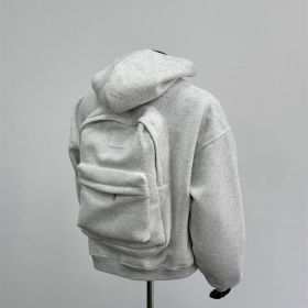 Back Schoolbag Design Men's Coat Flower Gray (Option: Light Gray-XL)